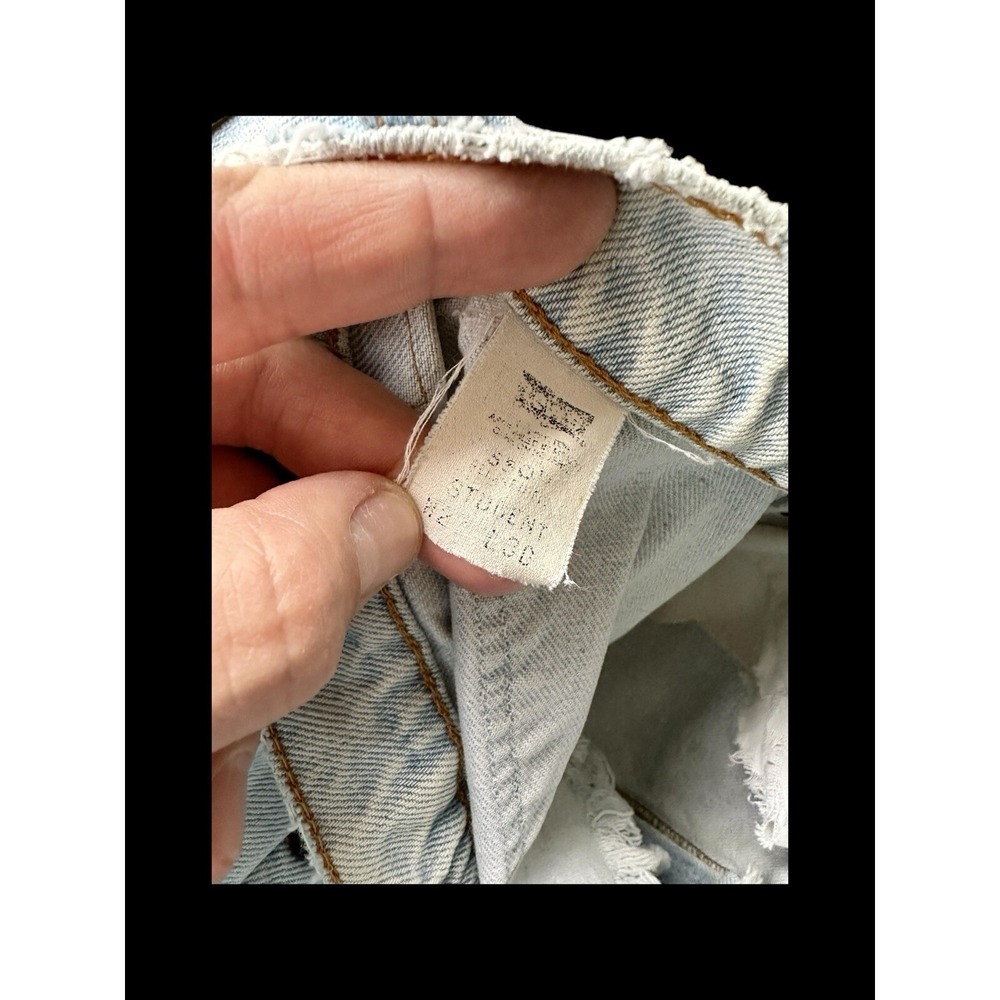 Vintage Levis 550 Cut Off Jean Shorts Womens 24 Light Wash Orange Tab Student - Picture 11 of 13